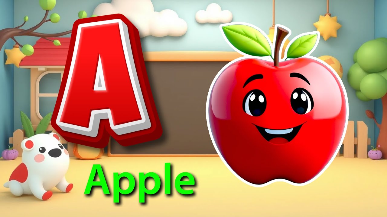 A is for Apple, ABC Phonics Song - Toddler Learning Songs, Nursery ...