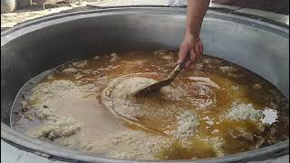 Wood Kabuli Pulao Recipe | Giant Meat Rice Prepared | Rehman Kabuli Pulao | Meat Broth Rice Pulao