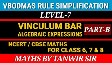 Vinculum Bodmas Algebra | Vinculum Bar Algebraic Expressions : Part-B #vinculum