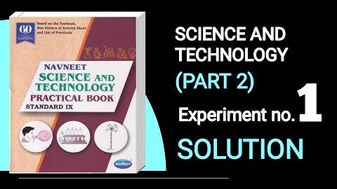 Std 9th | Science Part 2 | Practical Book | Experiment 1 | Answer | Solution Buddy Class 9
