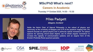Career Talk (Academia) - Professor Miles Padgett