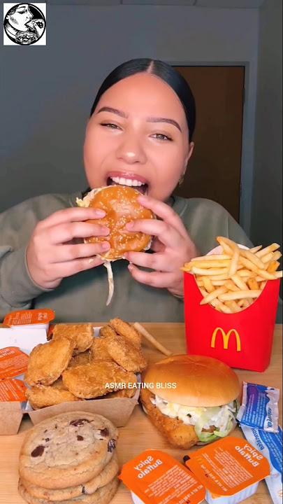 Claudia McDonald's Munch: Big Mac, Nuggets, Fries, & Spicy Buffalo Sandwich#mukbang#shorts#trending