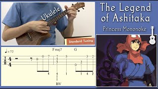 the legend of ashitaka / princess mononoke (ukulele) [tab]