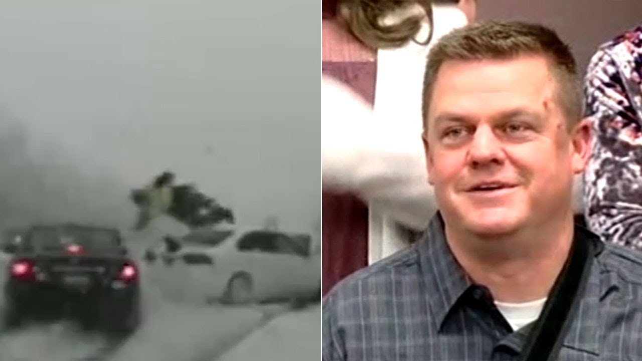 newspaper mockup Trooper reflects after surviving dramatic crash