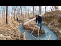 Pouring Footers for Steamboat Themed Custom Cabin