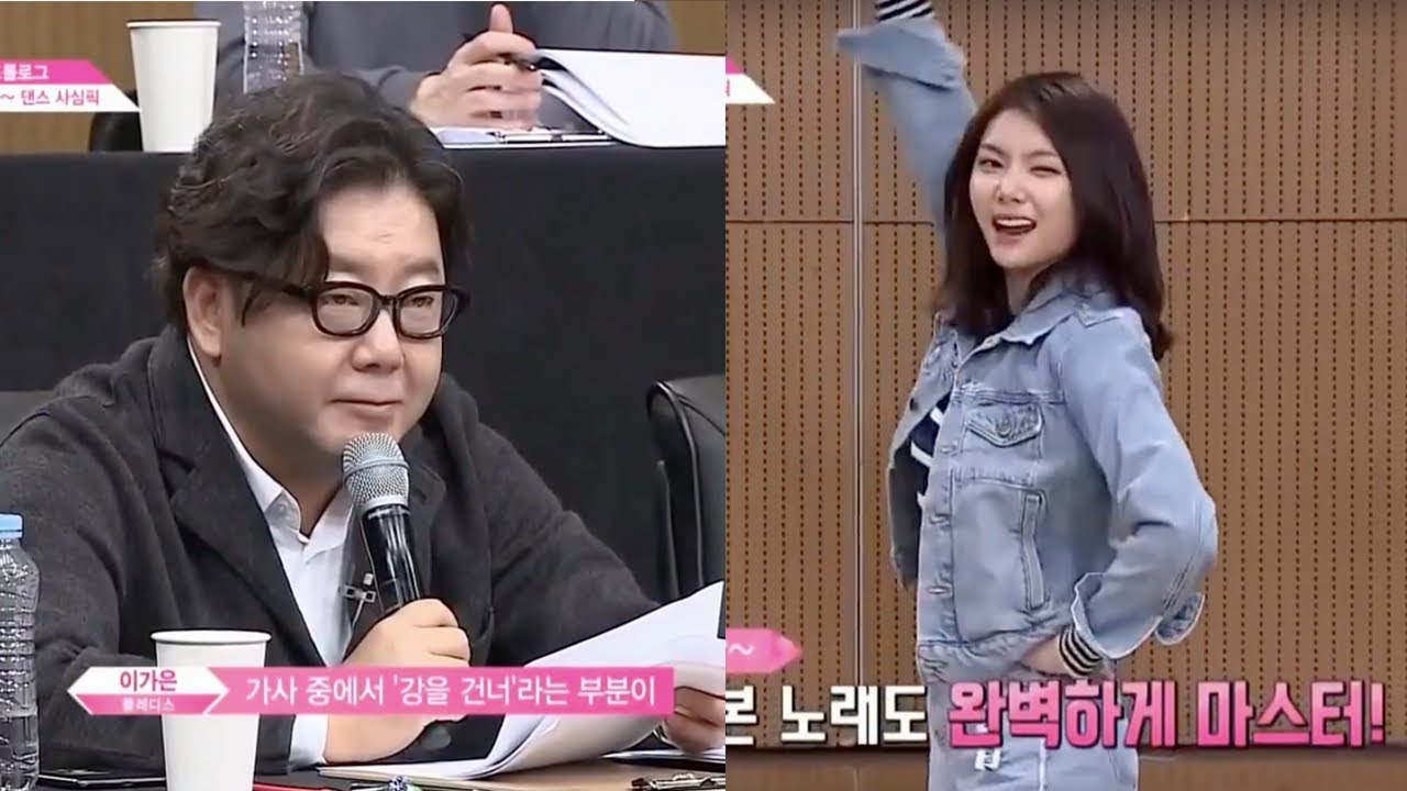 Kaeun performing 'River' by AKB48 in front of Yasushi Akimoto (Aki-p)
