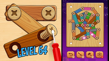 🏅 WOOD SCREW PUZZLE 🤪 Level 64 🧩 Gameplay Walkthrough