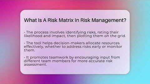 What Is A Risk Matrix In Risk Management? - Modern Manager Toolbox