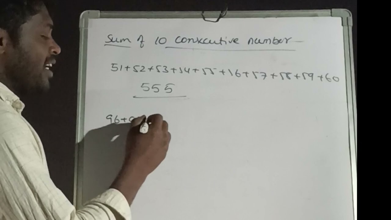 Trick on sum of any 10 consecutive number