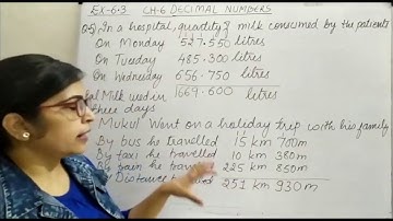Class 6 Chapter Decimal Numbers Book Mathematics Success Exercise 6. 3 (Q. no. 5 and 6)