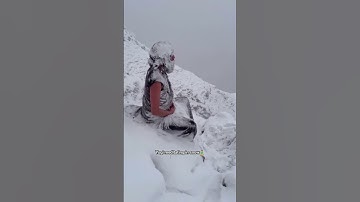yogi meditating in snow viral video #shorts #shortsfeed #viral #yogi #meditation #snow #trending