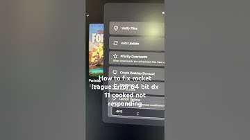 How to fix rocket league Error 64 bit dx 11 cooked not responding