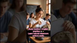 School &amp; Study Actions in English | Cinematic Daily Routine Reel #dailyenglish  #spokenenglish