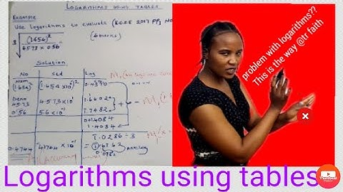 How to use tables of logarithms KCSE 2017 pp1  no. 6.