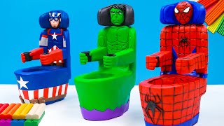 How to make Toilet Chair mod Superhero Spider man, Hulk, Captain America with clay