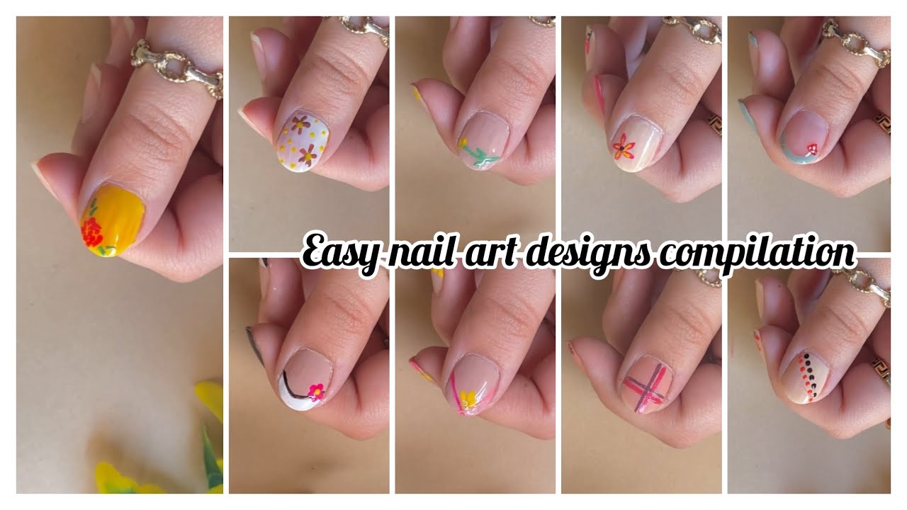 10 Easy step by step nail art for beginners Trending nail art