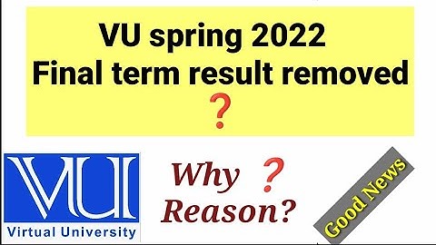 result removed why? VU spring 2022 Final term result removed reason?