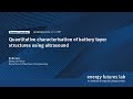 Quantitative characterisation of battery layer structures using ultrasound