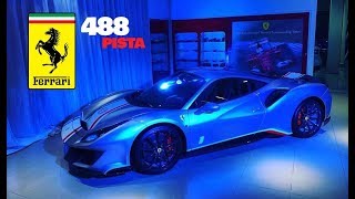 The first special ferrari 488 pista revealed at autostrada motore in
dealerships taguig of metro manila philippines. with angie mead king's
driver and rac...