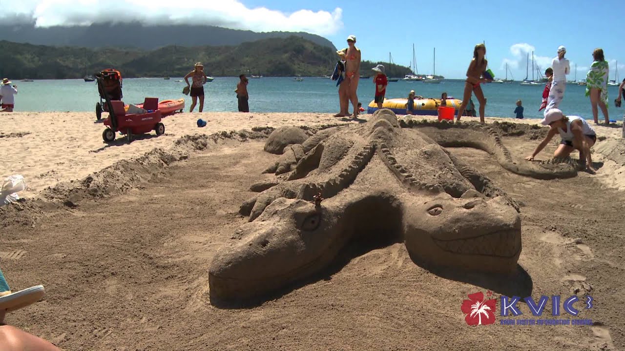 Sand Castle Contest, Hanalei, Kauai - KVIC-TV, myKauai.com