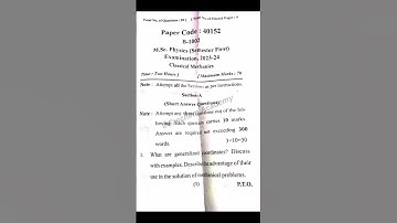 Classical Mechanics M.Sc sem 1st 2023-24 MJPRU||#msc #physics #mjpru #classicalmechanics  #shorts