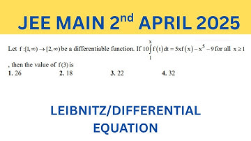 JEE MAIN 2 APRIL 2025 Let f :[1, ) [2, )    be a differentiable function. If    x51
