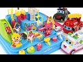 Dispatch the Police Car, Fire Engine, and Ambulance! Baby Shark Mini Road Racing Play | PinkyPopTOY