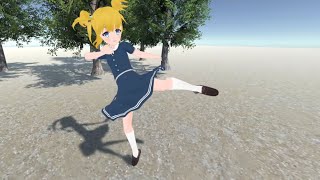 【MagicaCloth #16】ワンピースのフリルスカートの動作2
