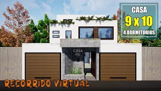 ▶️🎥 Recorrido Virtual || Casa FG 9 x 10 m || Casa 3D 🏠👷