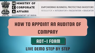 How to fill ADT 1 form at MCA | Appointment of Auditor in Company | Hinduja Sir | 2021-22
