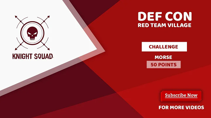 DEF CON 29 Red Team Village :  Morse Challenge Walkthrough
