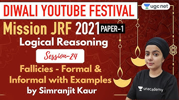 9:30 AM - JRF 2021 Paper - 1 | Logical Reasoning by Simranjit Kaur | Fallacies - Formal & Informal