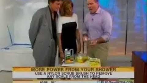 CLR showerhead cleaning demonstration on Today Show