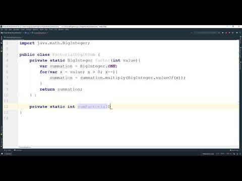 Project Euler problem 20 java : Factorial digit sum
