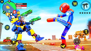 Robot Stickman Spider Rope Hero Bike Transform