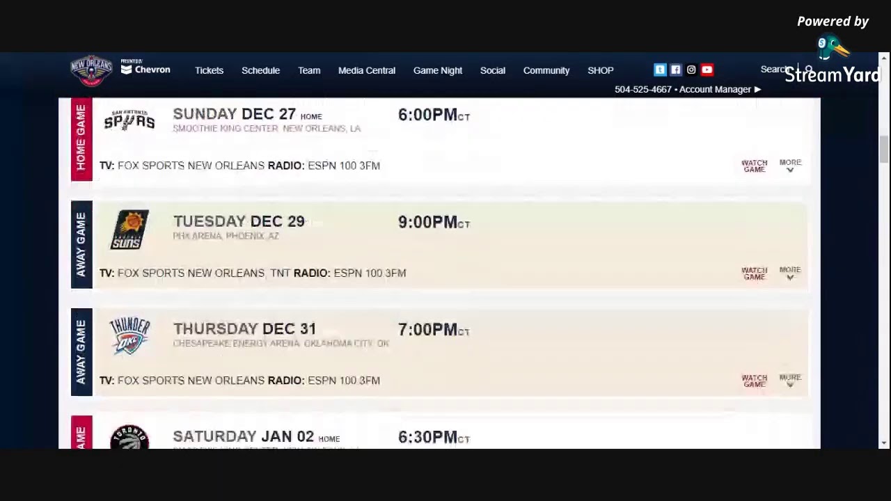 New Orleans Pelicans pregame show