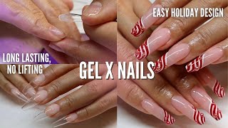 HOW TO PREVENT GEL X NAILS FROM LIFTING & POPPING OFF + Holiday Nail Art!