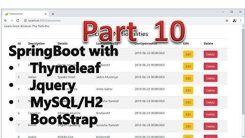 CRUD With Spring, H2, Thymeleaf, Bootstrap, JQuery, MySQL Step by Step Procedure   Part 10