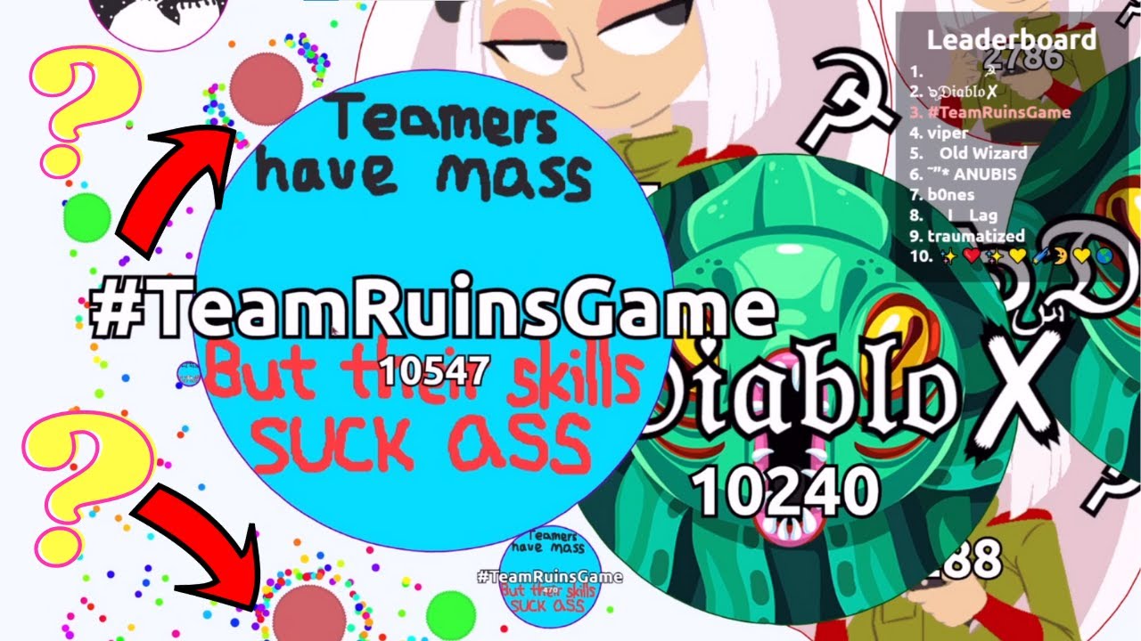 Agar.io - WHEN TEAMERS HAVE NEGATIVE IQ 😂🤣 (Agar.io Insane Solo Fights Against Cancer Slow-teams)