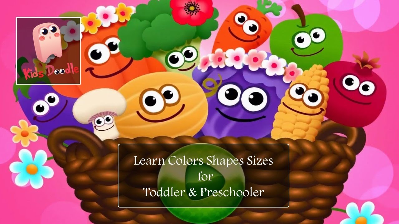 Learn Colors Shapes Sizes for Toddler & Preschooler | Funny Food Kids ...