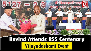 Mohan Bhagwat, Ram Nath Kovind perform shastra puja, attend RSS Vijayadashami centenary event