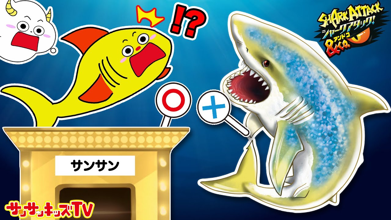 【対決】クイズに間違えるとサメに変身！？問題に正解して海から脱出できるかな？シャークアタック＆Co.（アンドコ）・デアゴスティーニ・子供向け知育教育★サンサンキッズTV★