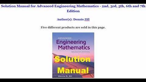 Solution Manual for Advanced Engineering Mathematics – Dennis Zill
