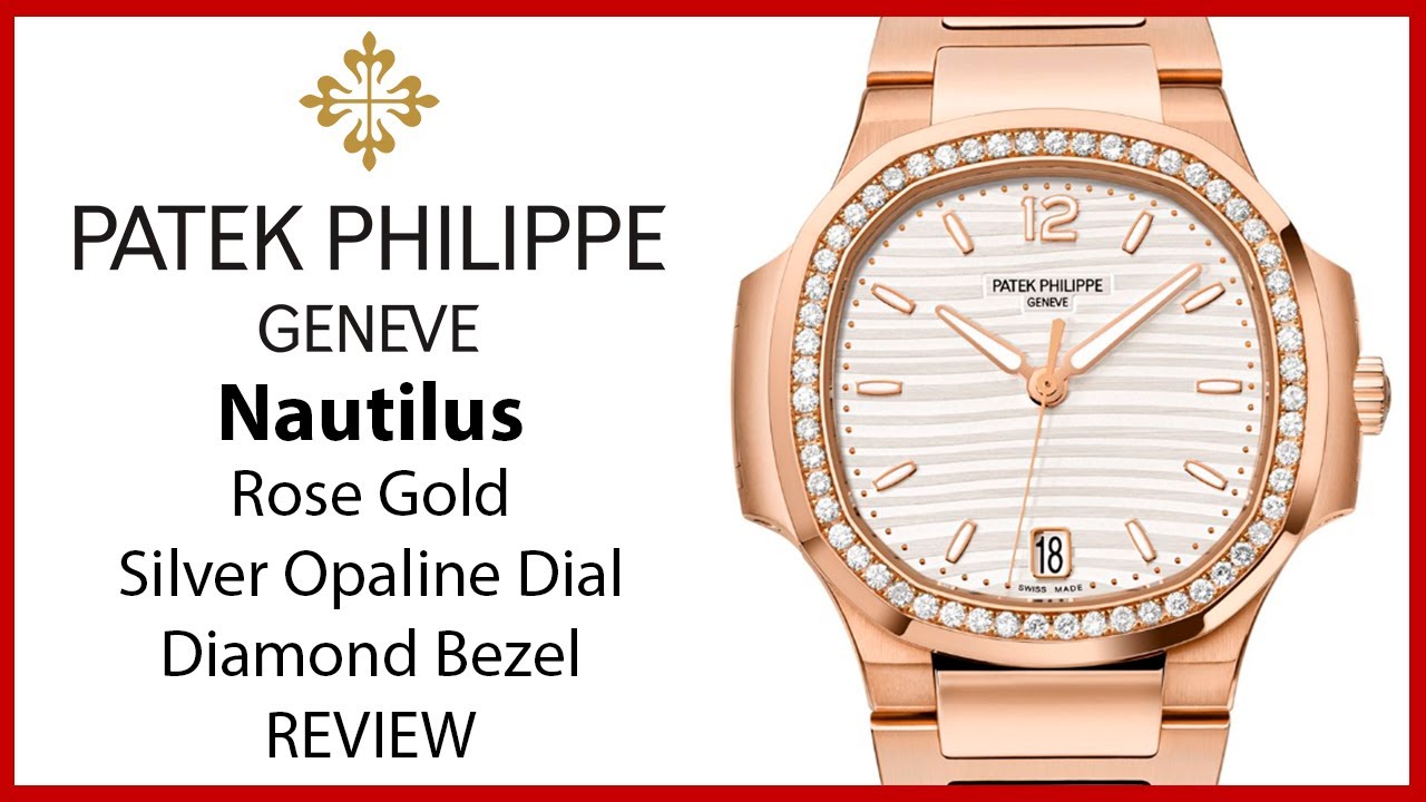 Patek Philippe Nautilus Ladies Rose Gold Nautilus White Dial Diamond Bezel 7118/1200R-001
