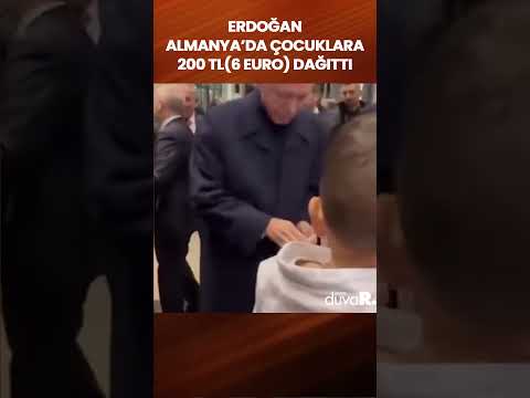 Erdoğan Almanya'da çocuklara 200 TL(6 Euro) dağıttı #shorts