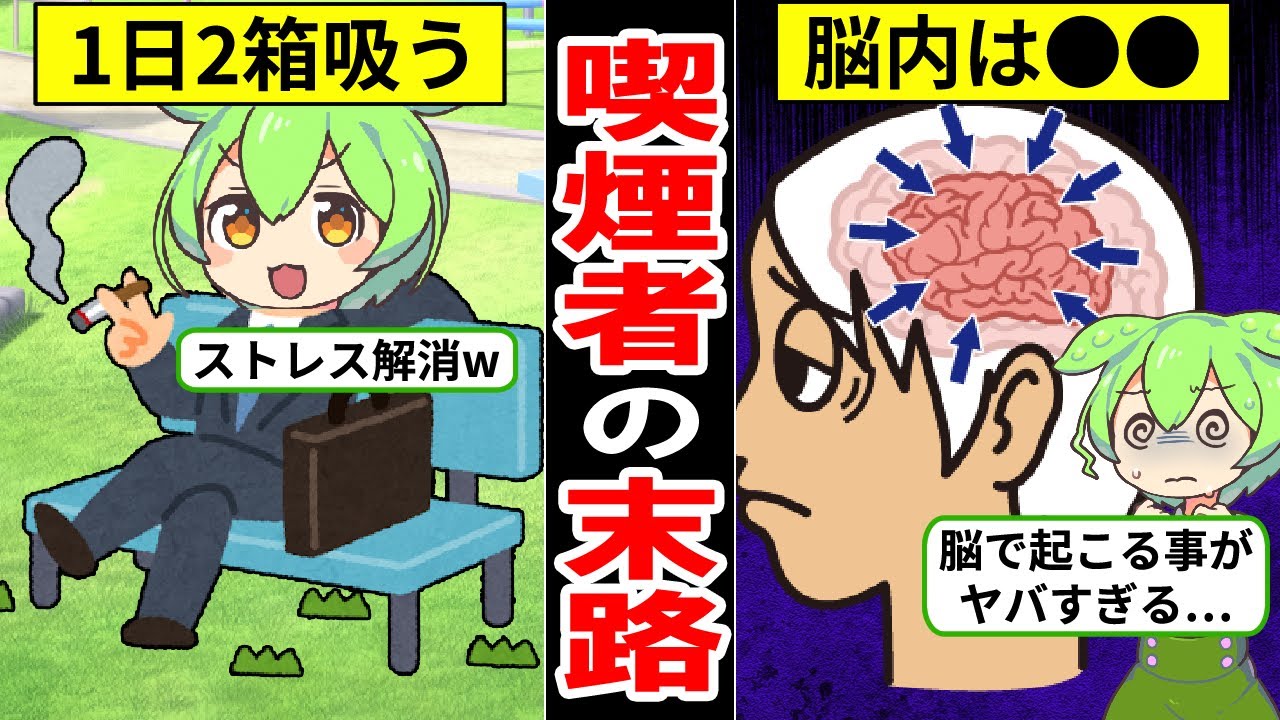 タバコをうまいと感じているとき脳内では何が起きているのか？ヘビースモーカーの末路…【ずんだもん｜ニコチン依存症｜禁煙｜方法｜お金】