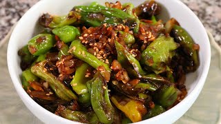 Stirfried green chili peppers (Gochubokkeum: 고추볶음)