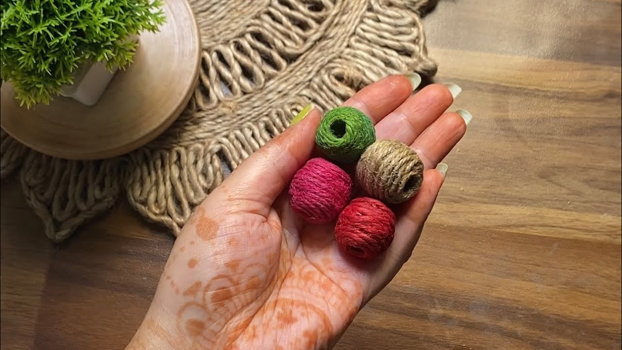 How to make Jute Ball at home | Jute Ball making | Handmade jewellery || Jewellery making materials|