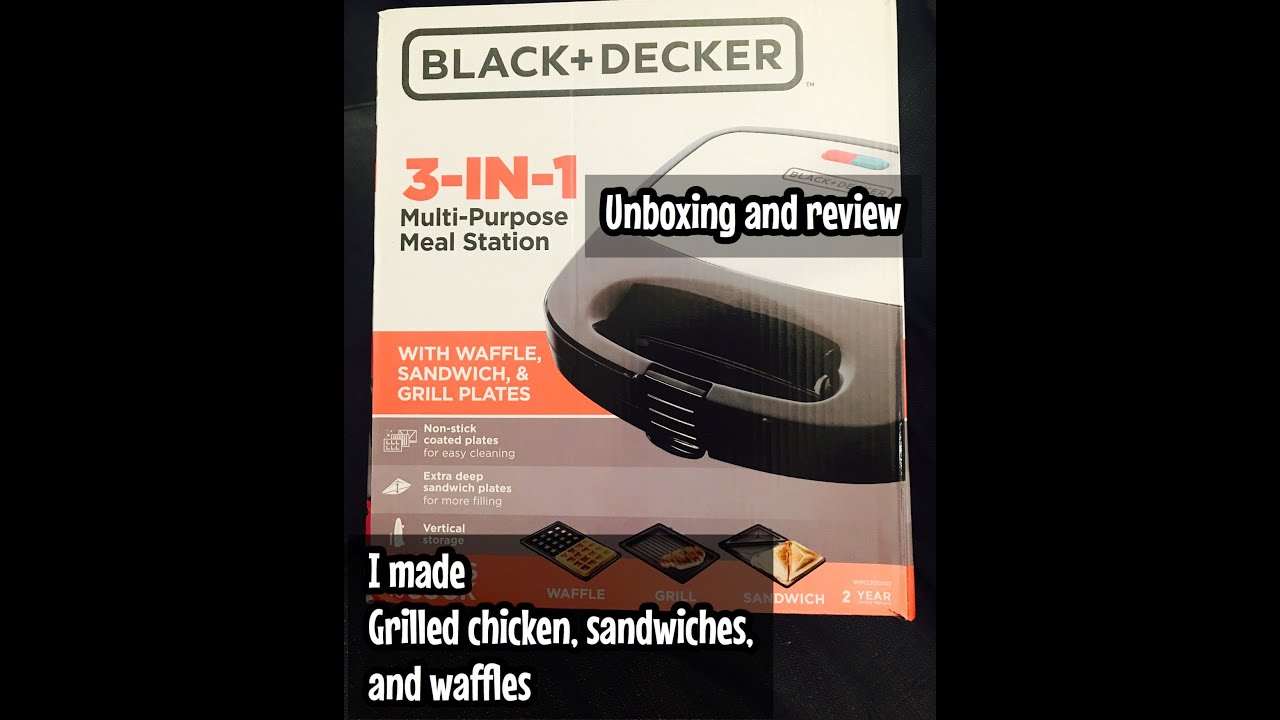 Black+Decker 3-in-1 Waffle, Grill & Sandwich Maker unboxing and review. 