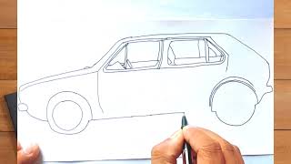 Maruti Suzuki 800 drawing Easy | Alto 800 drawing tutorial | Step by step tutorial Resimi